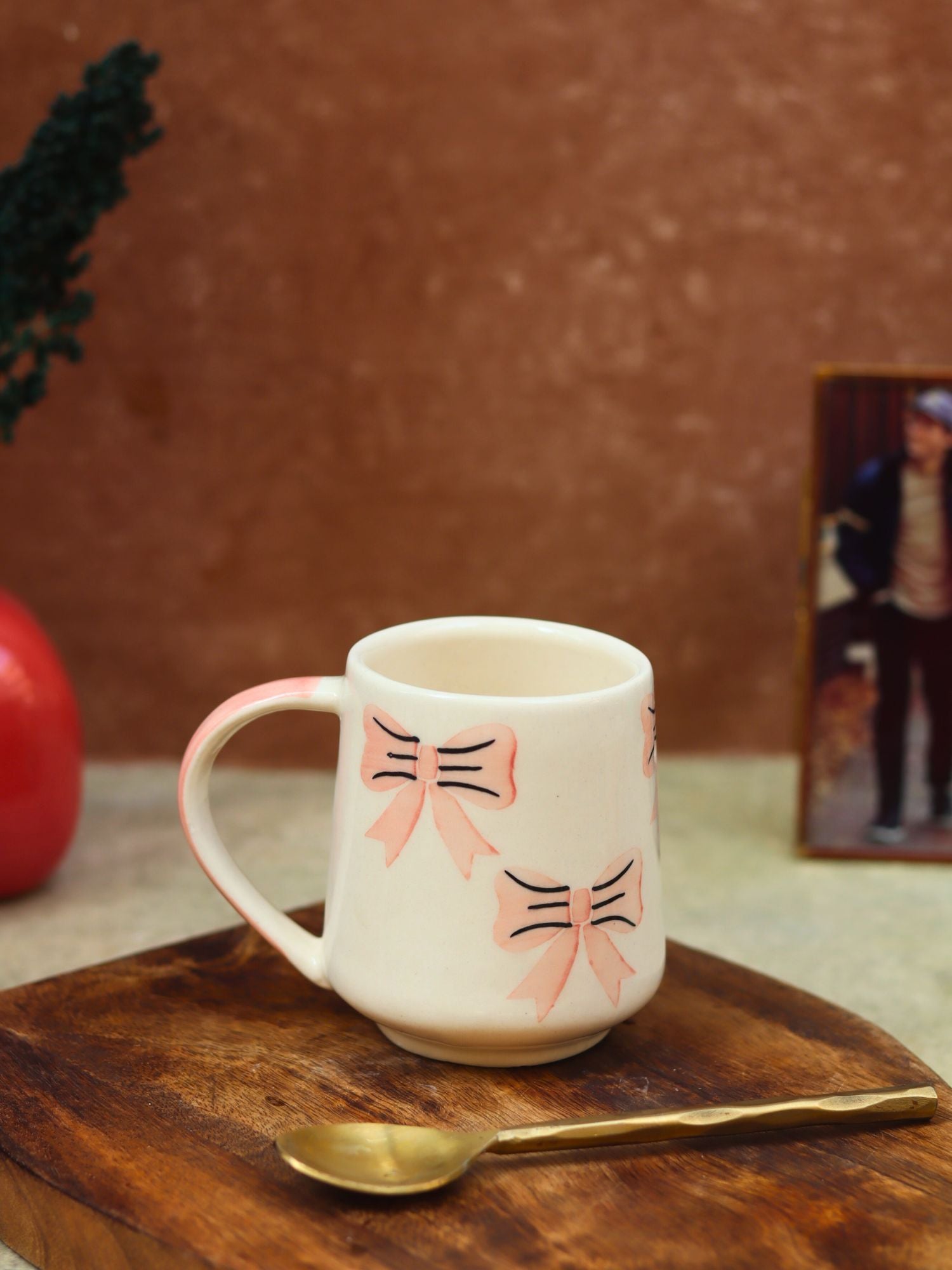 Handmade Bow Mug - Pink