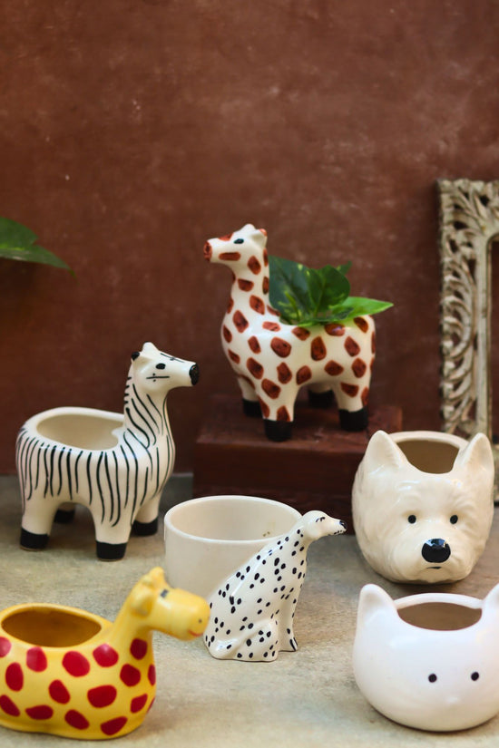 Handmade Set of 6 Charming Animal Planters combo