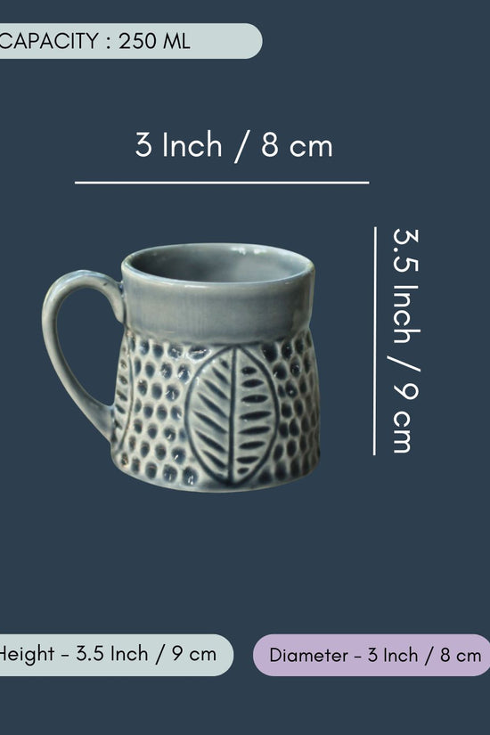 Subtle Grey Leaf Coffee Mug