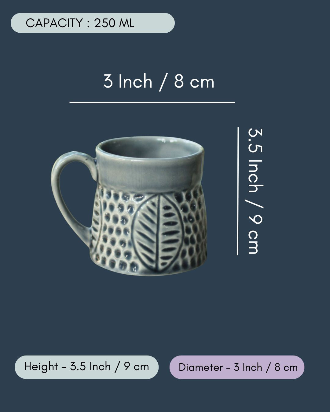 Subtle Grey Leaf Coffee Mug