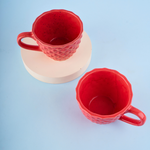 red diamond mug made by ceramic 