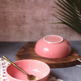 Rosy Pink Curry Bowl - (Set of 4 - GET 2 FREE) made by ceramic