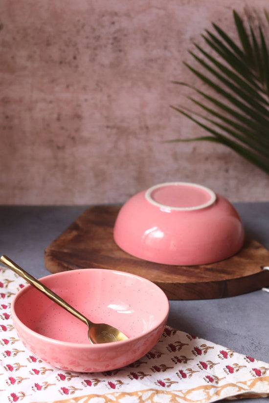 Rosy Pink Curry Bowl - (Set of 4 - GET 2 FREE) made by ceramic