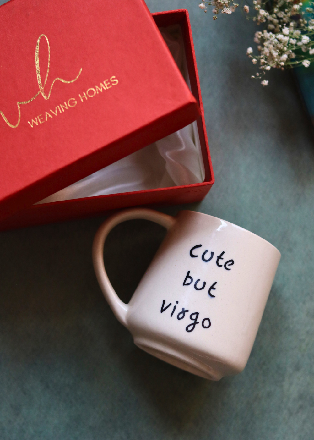 Cute But Virgo Mug in a gift box handmade in india