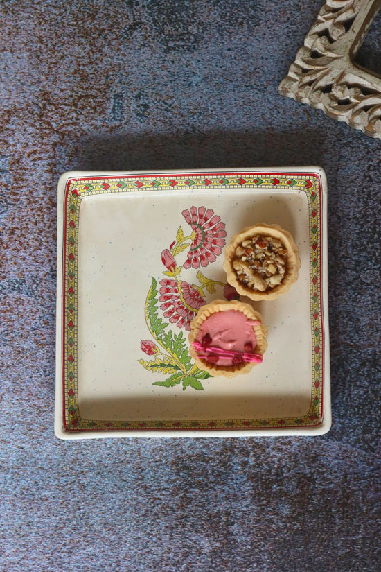 handmade red motif platter