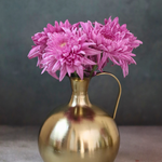 Brass mughal flower vase with pink flowers 