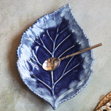 Handmade ceramic leaf platter 