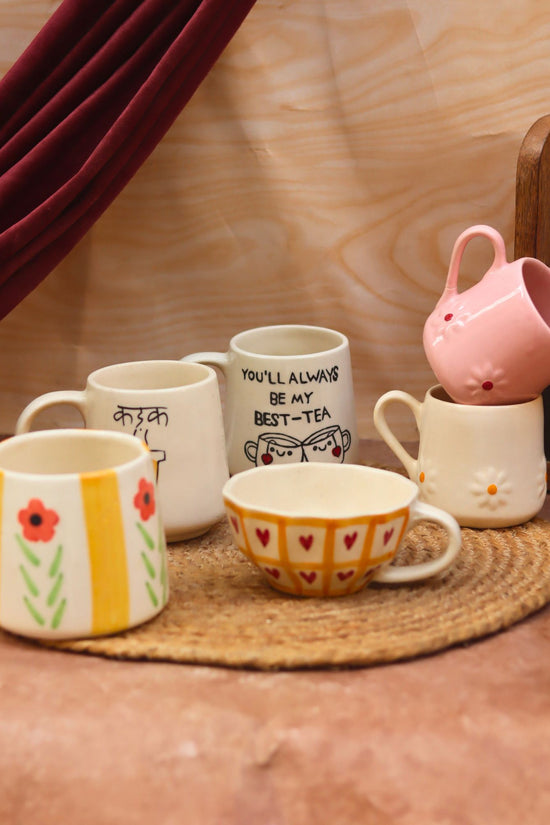 Handmade Set of 6 Aesthetic Brew Mugs (for the price of 5)