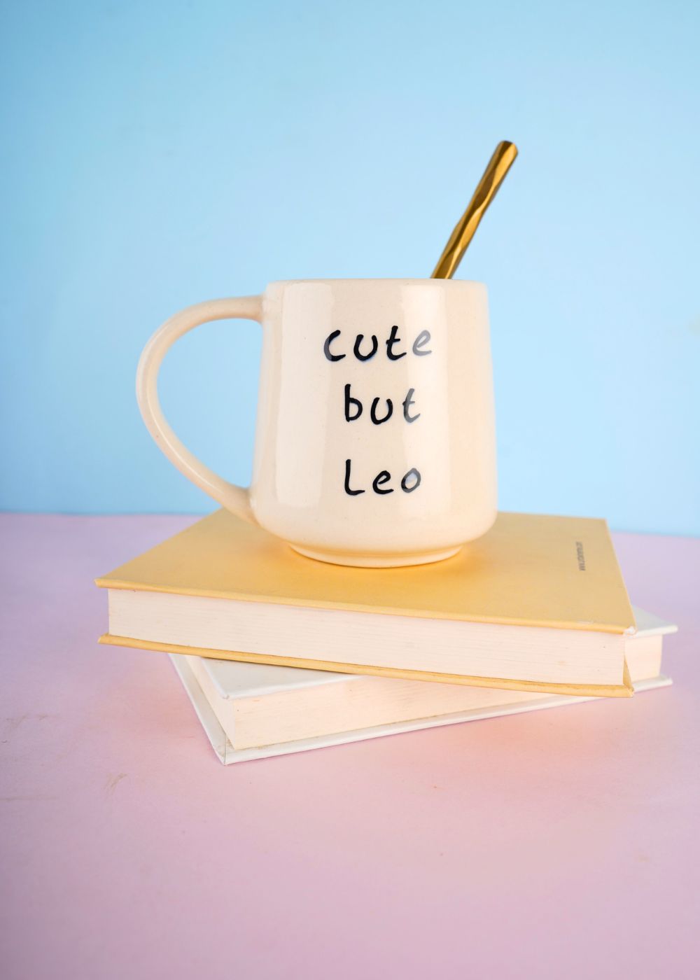 handmade cute but leo mug