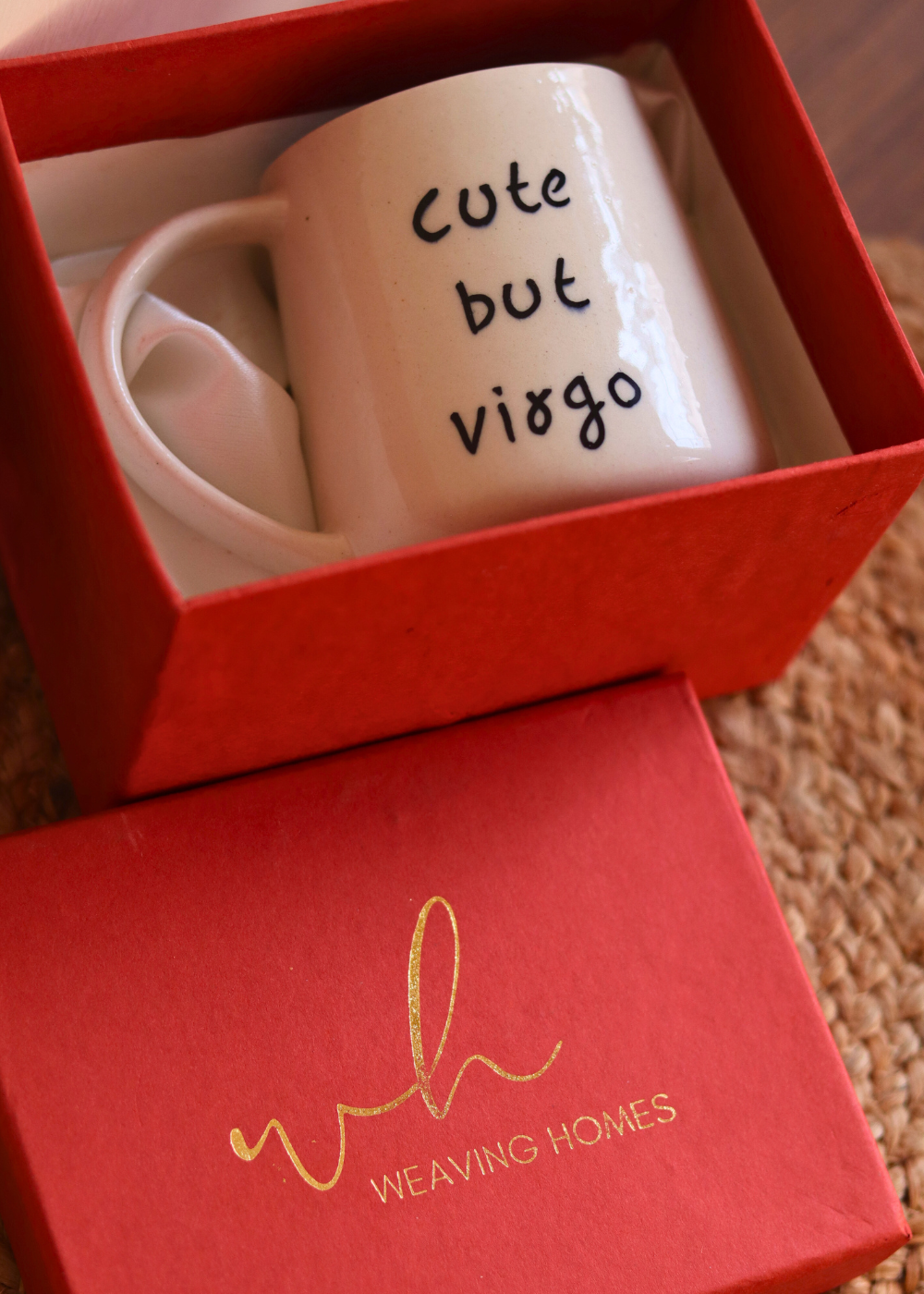 cute but virgo mug in a gift box made by ceramic