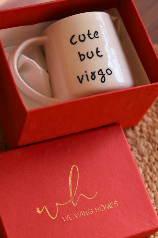 cute but virgo mug in a gift box made by ceramic