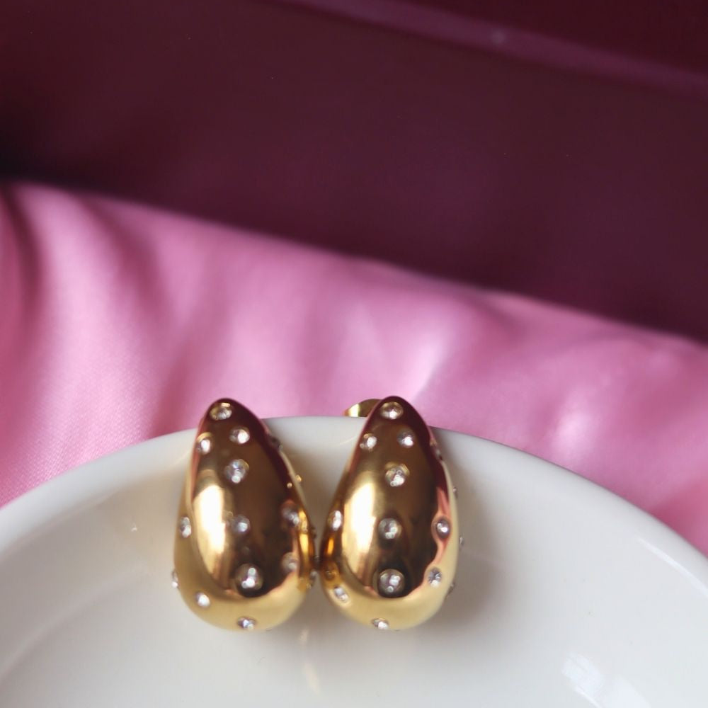 Anti tarnish Waterdrop Earrings - Gold