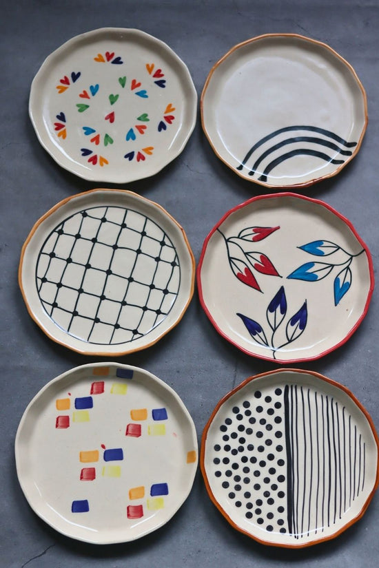 Set of 6 Floral Feast Snack Plate (for the price of 5) with premium quality material