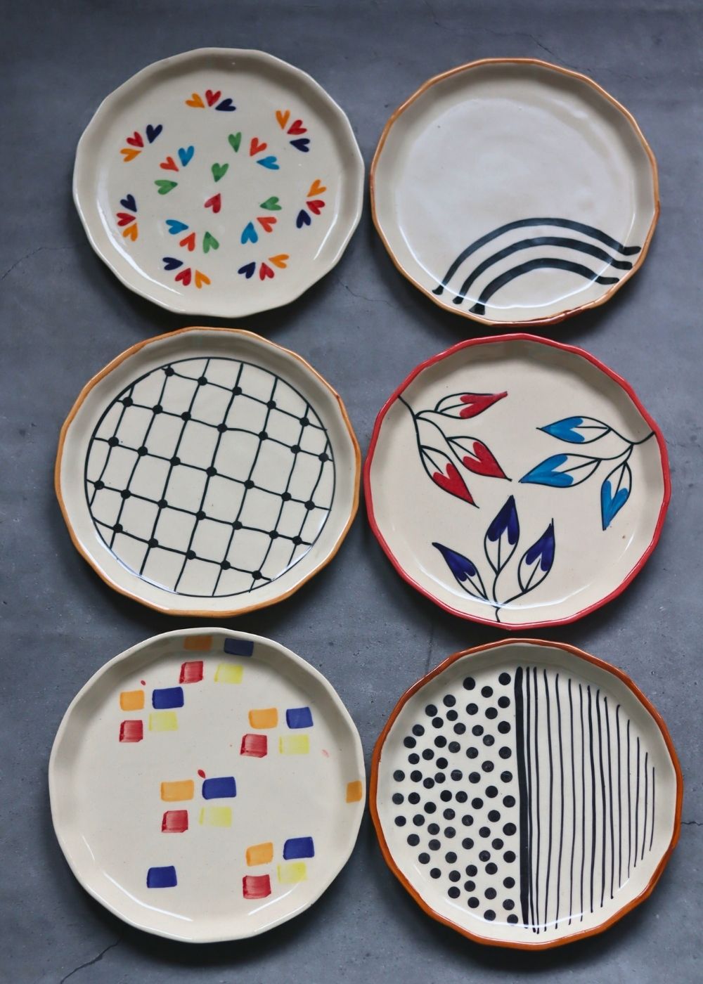 Set of 6 Floral Feast Snack Plate (for the price of 5) with premium quality material