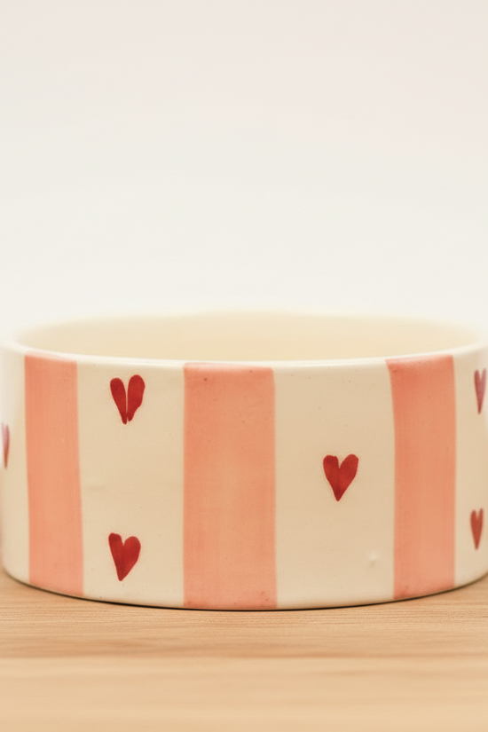 Striped heart Bowl