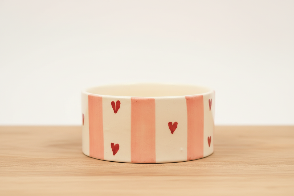 Striped heart Bowl