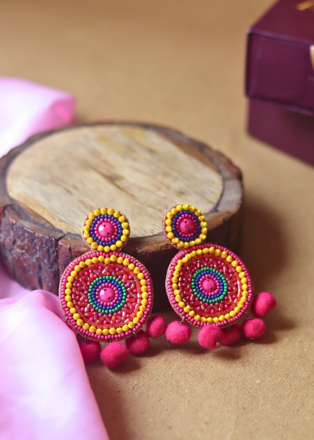 Anti tarnish Chakra Handmade Beaded Earrings