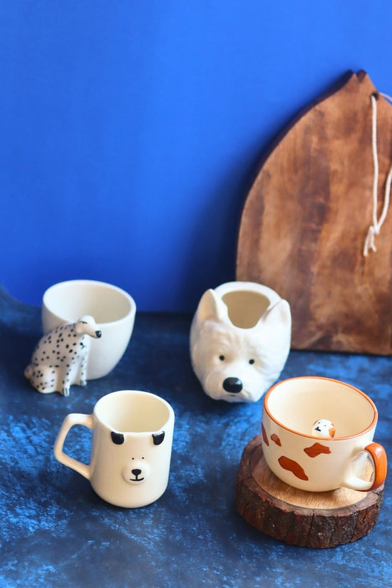 Set of 4 - Paws & Sips Combo made by ceramic