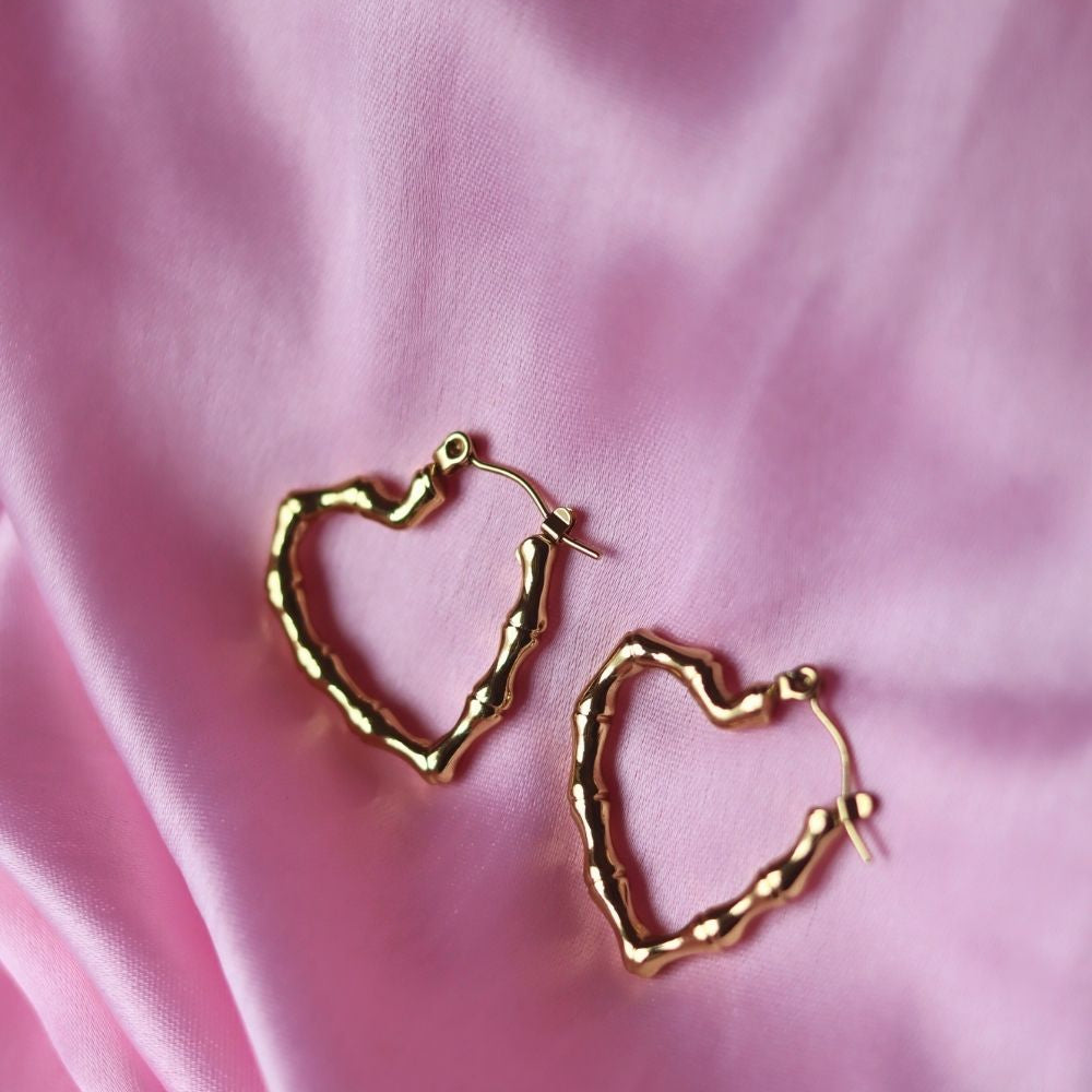 Anti tarnish Serene Heart Earrings