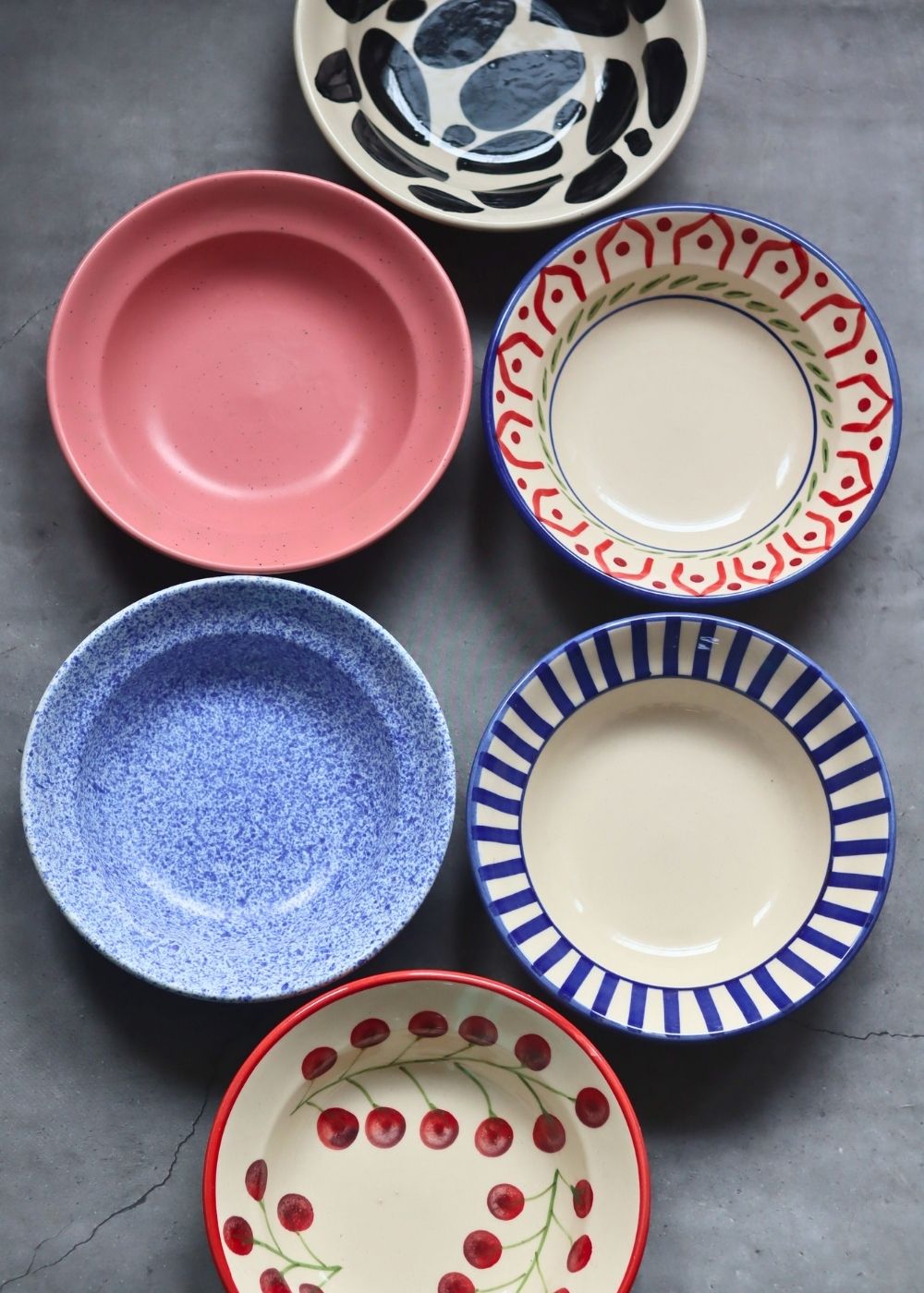 Set of 6 (Handpainted & Neutral) Pasta Plate for the price of 5 handmade in india