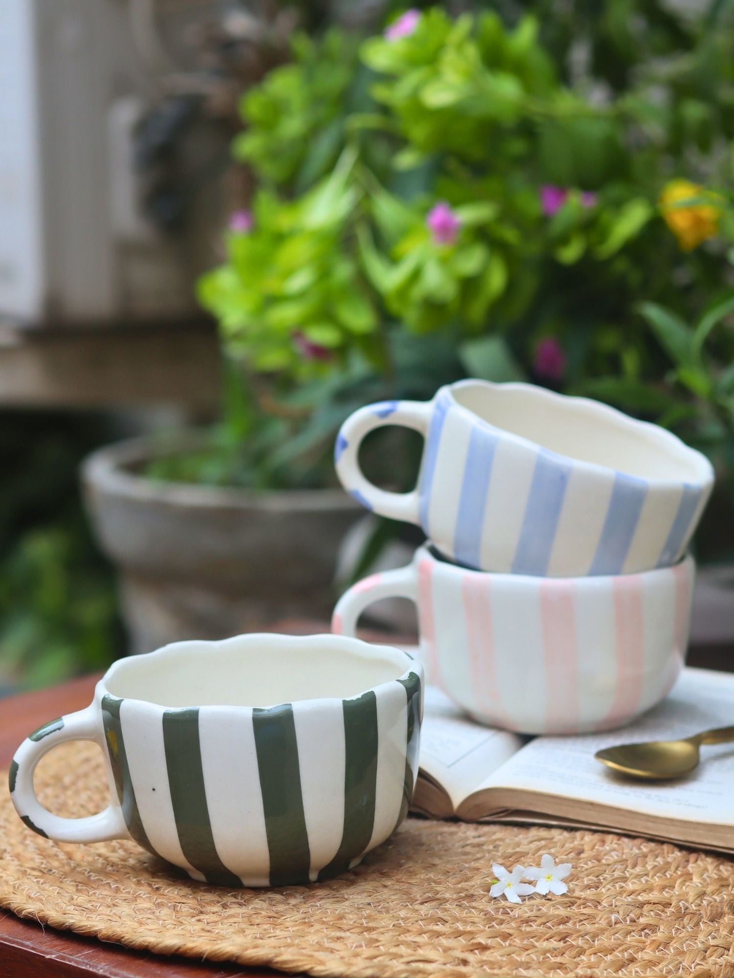 Set of 3 - The Striped Mugs combo with premium quality material