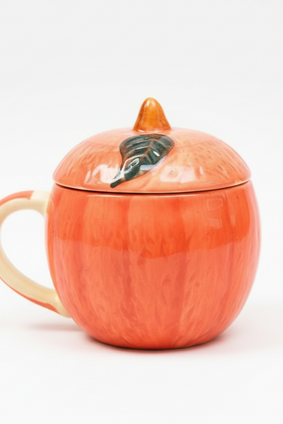 Orange mug with lid