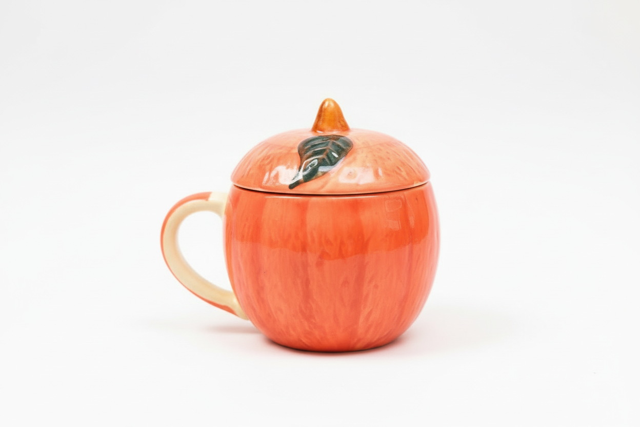 Orange mug with lid