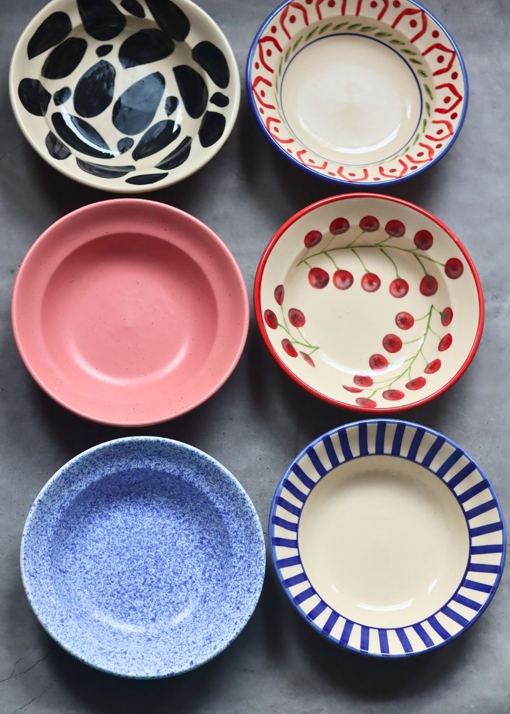 Set of 6 (Handpainted & Neutral) Pasta Plate for the price of 5 made by ceramic