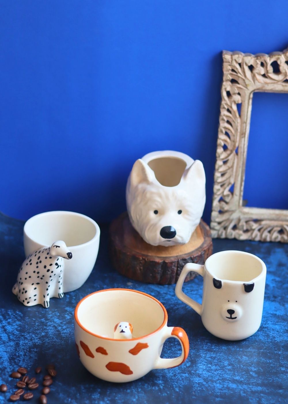 Set of 4 - Paws & Sips Combo handmade in India