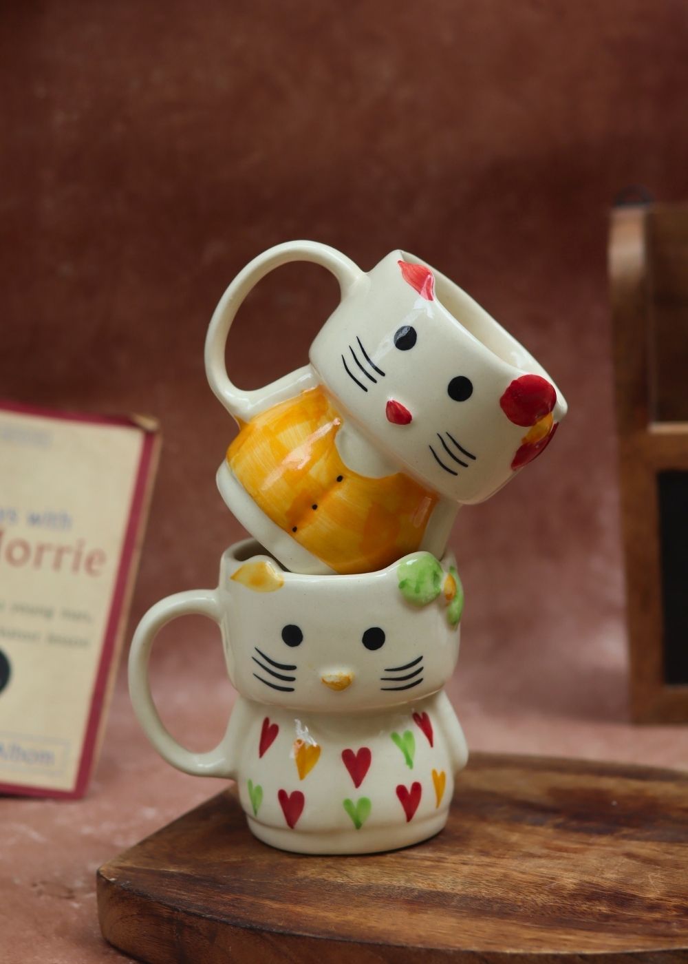 handmade Set of 2 - Hello Kitty & modern Kitty Mugs combo