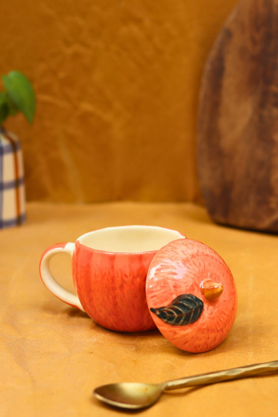 Microwave safe Orange mug with lid