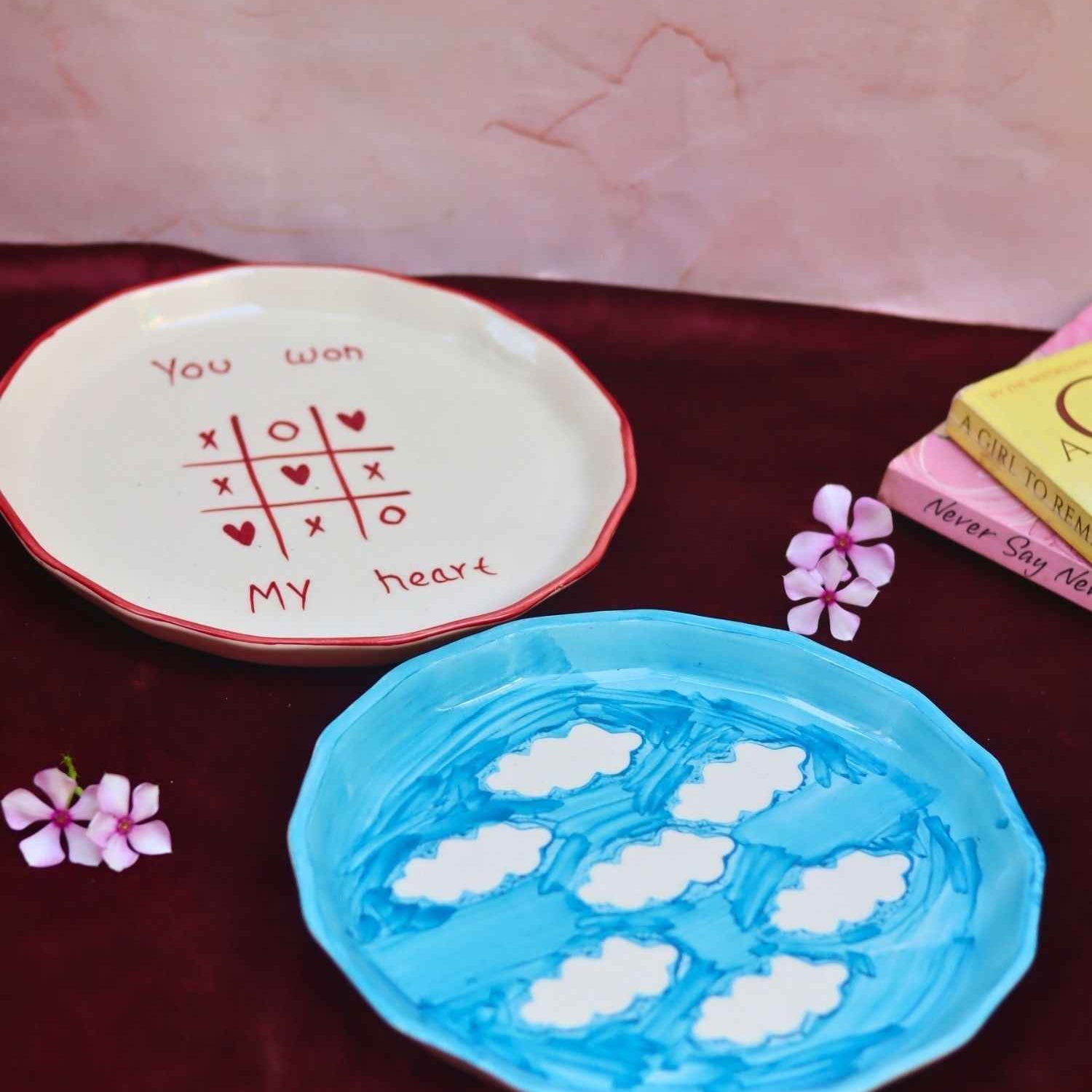 Set of 2 - You won my heart & Cloud plate combo