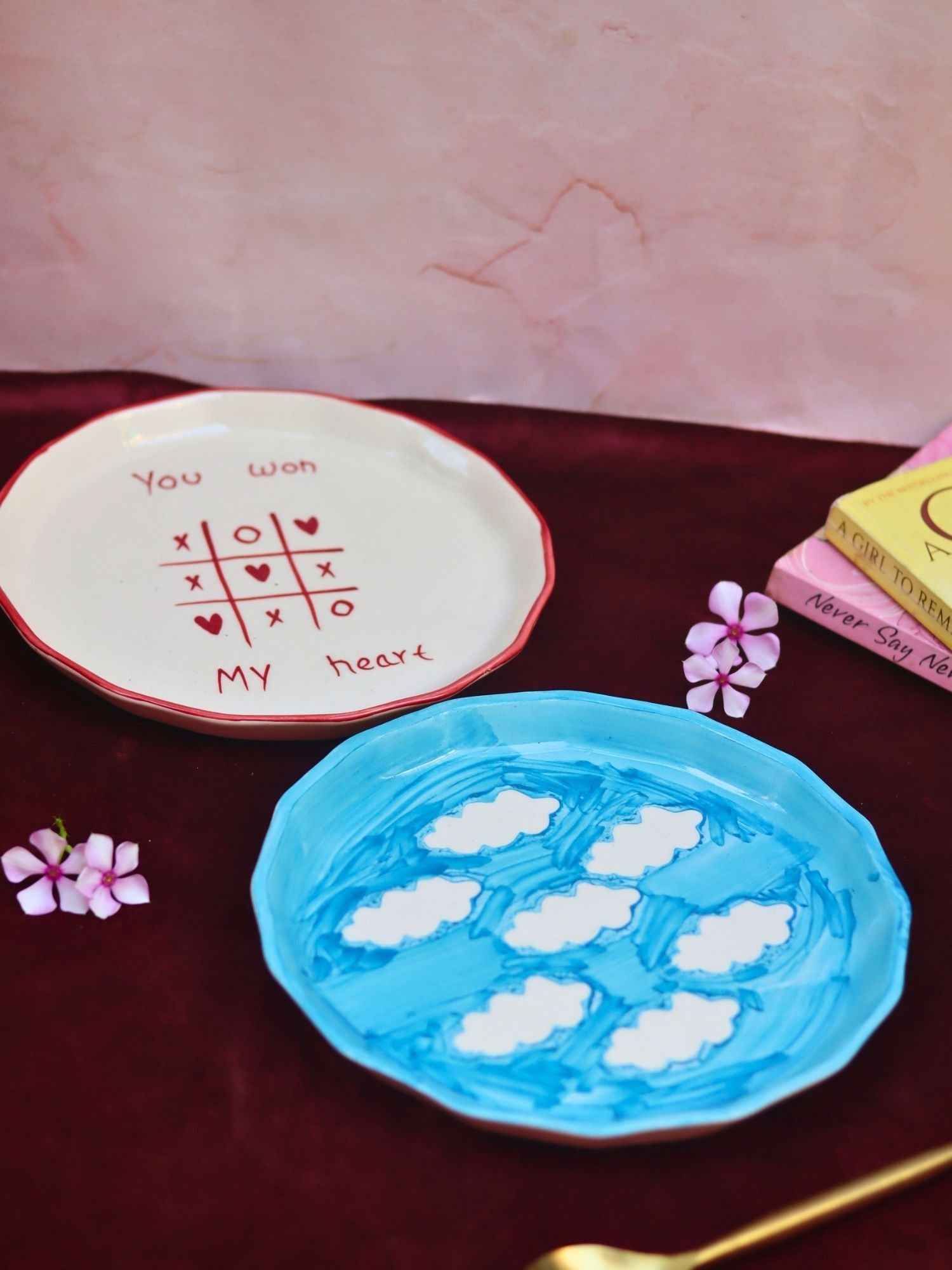 Set of 2 - You won my heart & Cloud plate combo