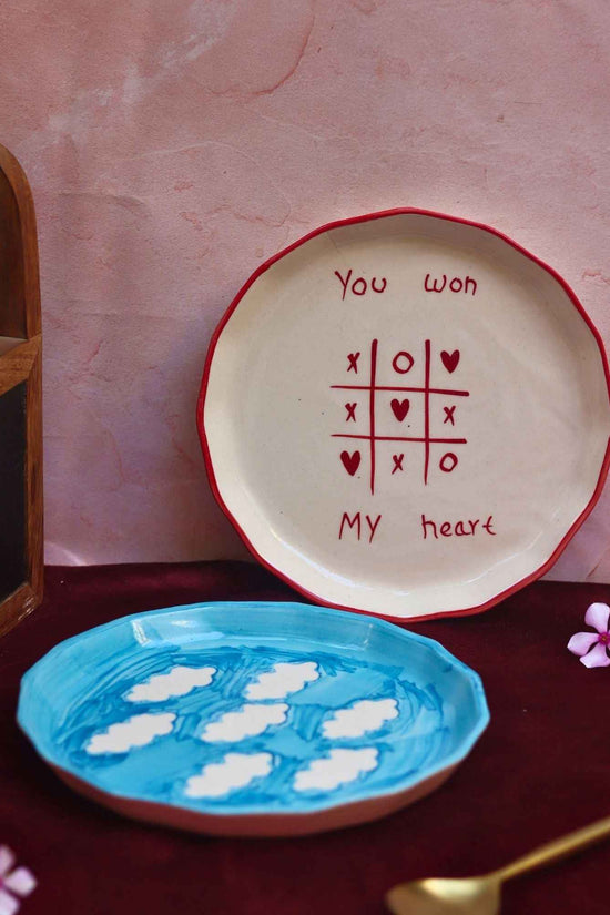 Set of 2 - You won my heart & Cloud plate combo