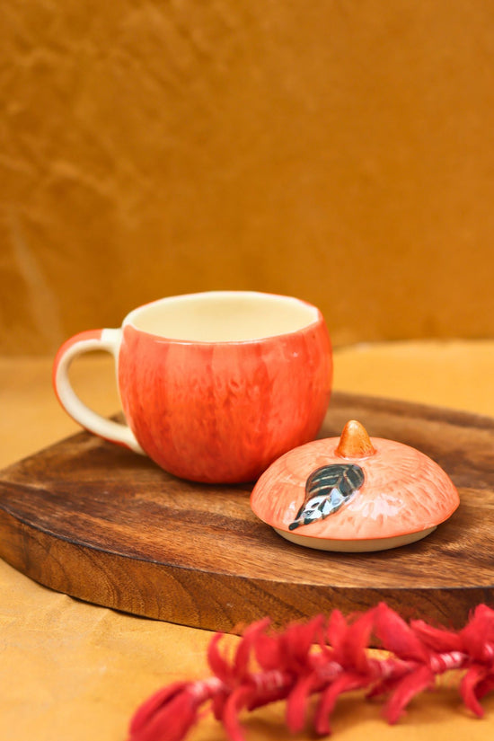 Dishwasher safe Orange mug with lid