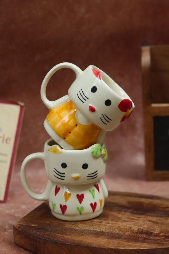 Set of 2 - Hello Kitty & modern Kitty Mugs combo made by ceramic