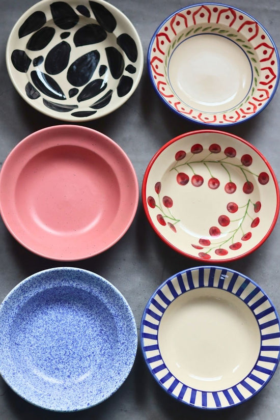 Set of 6 (Handpainted & Neutral) Pasta Plate for the price of 5 with premium quality material