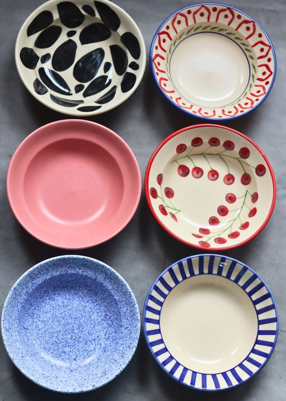 Set of 6 (Handpainted & Neutral) Pasta Plate for the price of 5 with premium quality material
