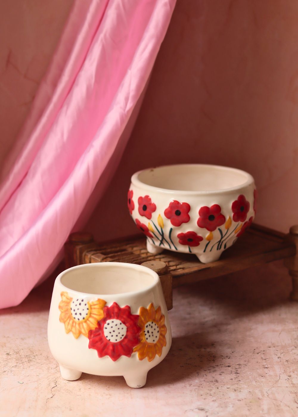 Handmade Poppy Fields & Flower Bliss Planter