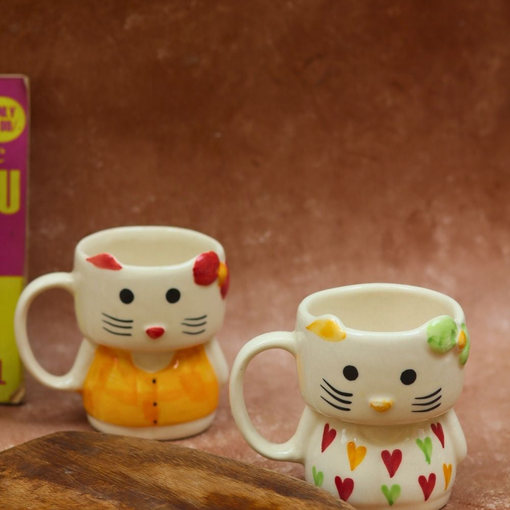 Set of 2 - Hello Kitty & modern Kitty Mugs combo with premium quality material