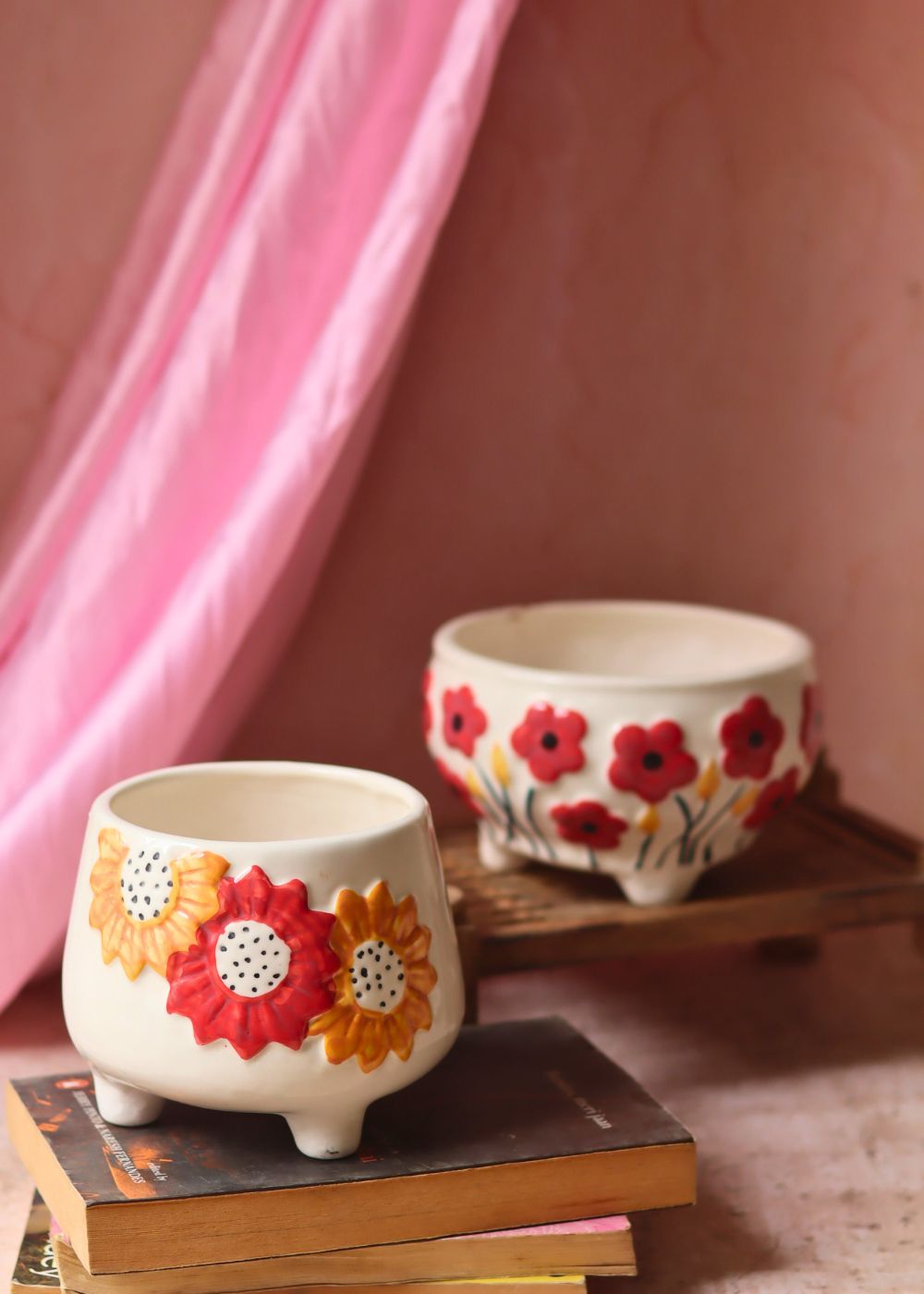 Poppy Fields & Flower Bliss Planter made by ceramic
