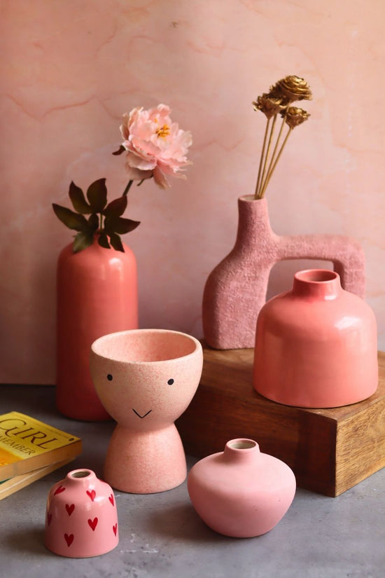 handmade Set of 6 Bloom & Blush Vases (for the price of 5)