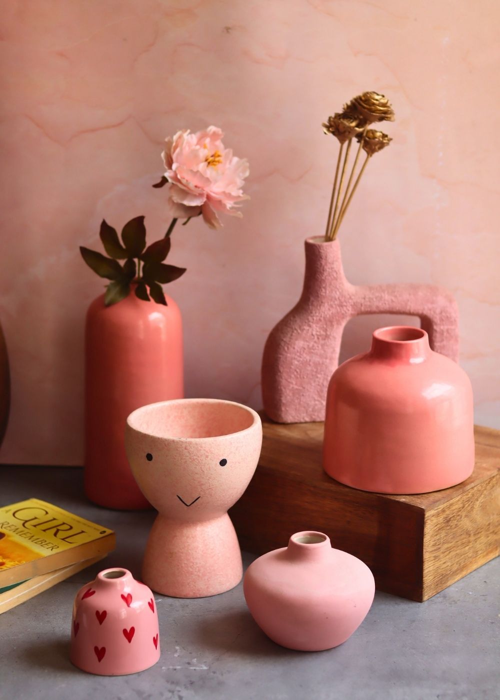 handmade Set of 6 Bloom & Blush Vases (for the price of 5)