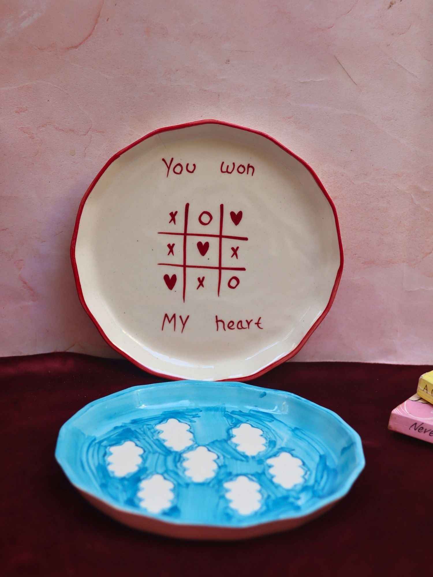 Set of 2 - You won my heart & Cloud plate combo