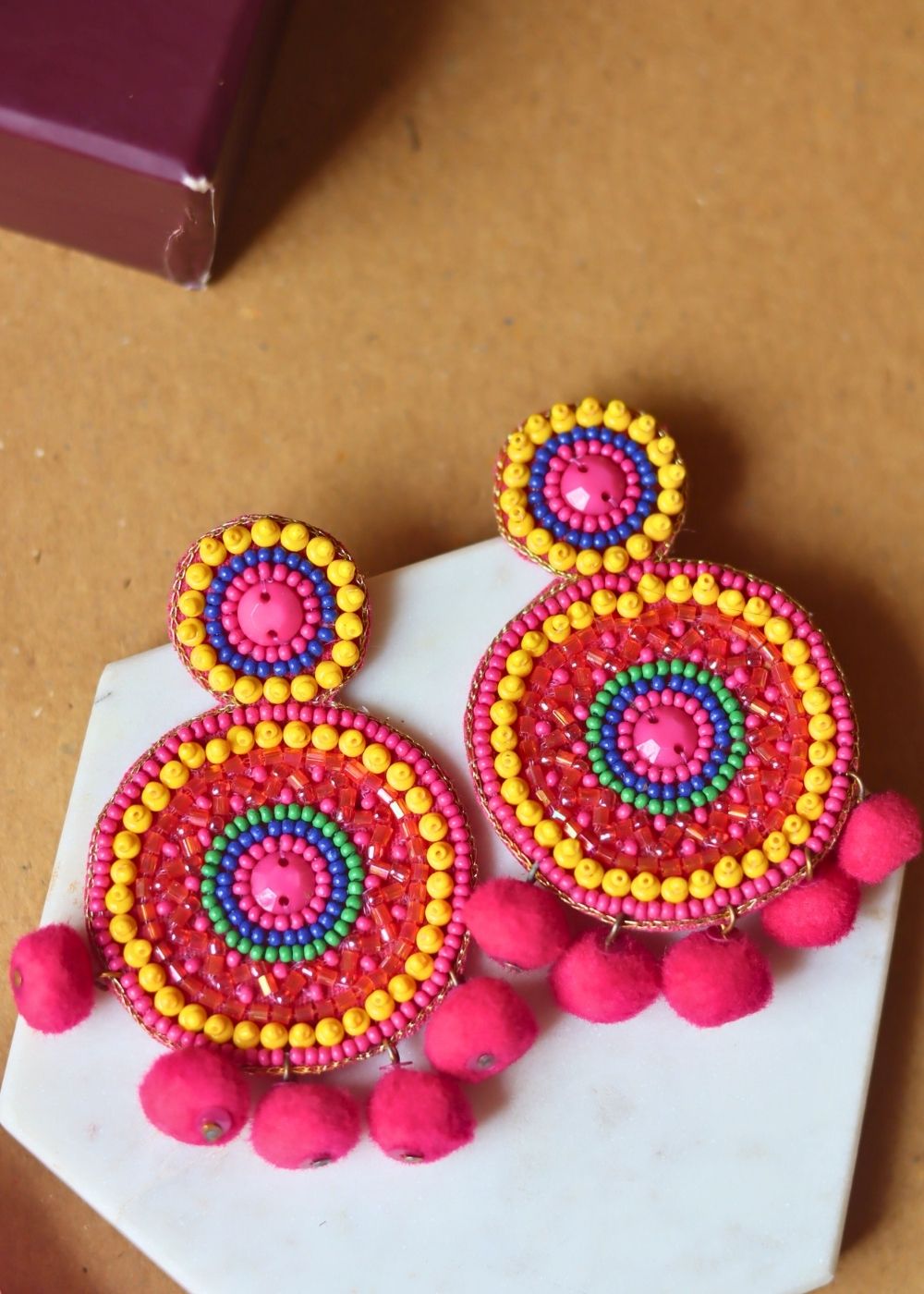 Chakra Handmade Beaded Earrings handmade in India