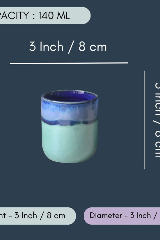 Blue & Green Kulhad - Set of 6