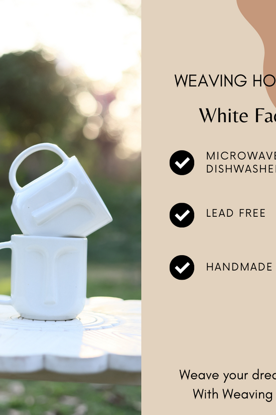 Handmade ceramic face coffee mugs signification
