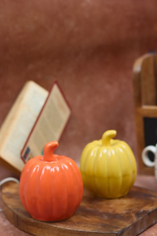 Yellow & Orange Pumpkin made by ceramic