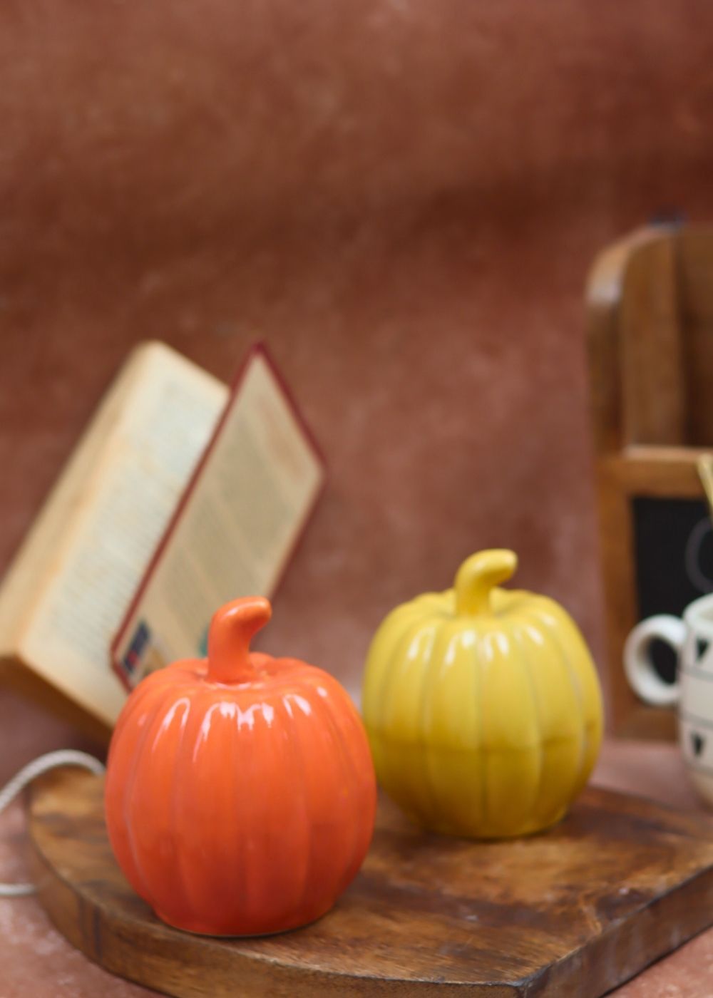 Yellow & Orange Pumpkin made by ceramic