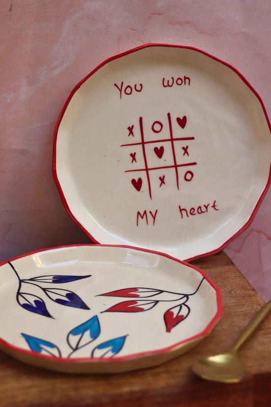 Set of 2 - You won my heart & Petals plate combo